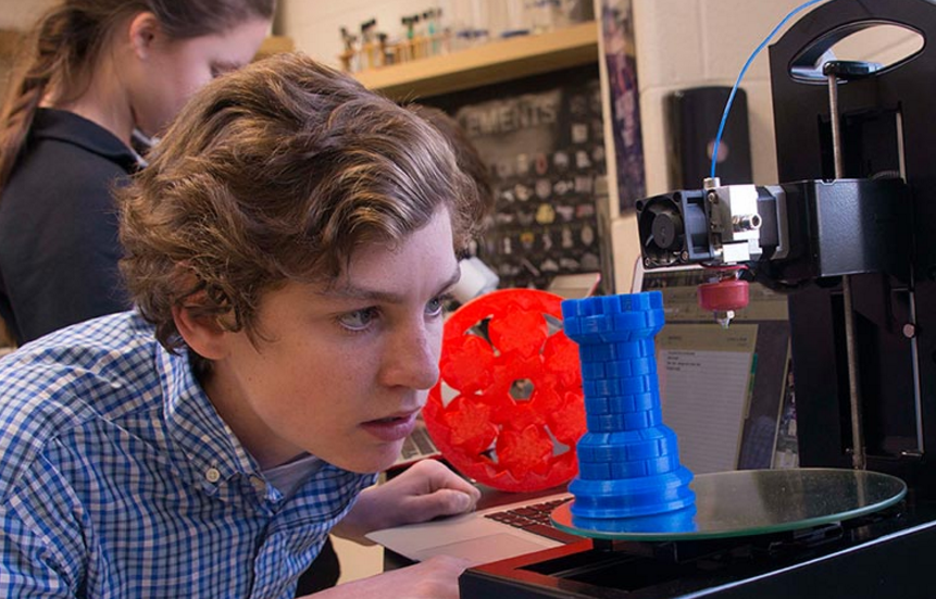 Student builds a chess piece using a 3D Printer