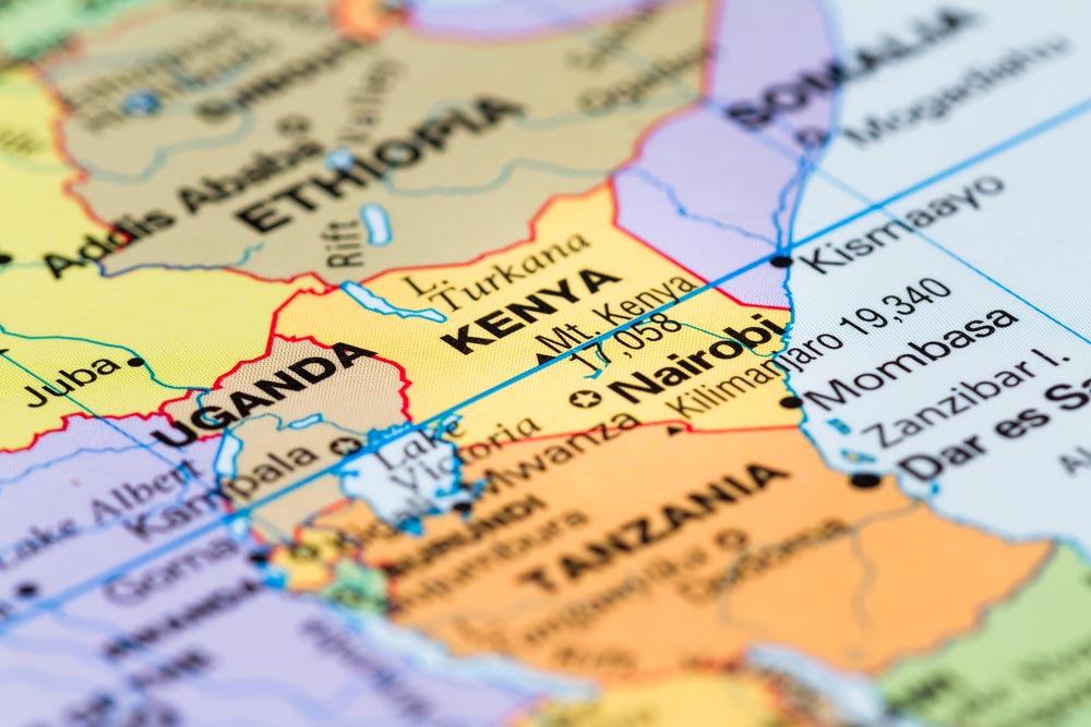 Map of Uganda and Kenya